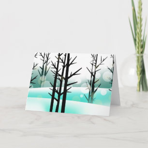 Cartão de Saudação da Floresta de Inverno