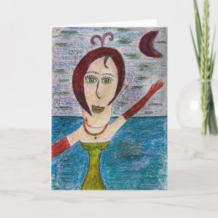 Cartão de saudação da moça (dentro de vazio)