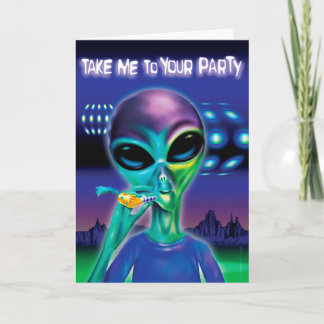 Cartão de saudação da Parte alienígena - mensagem 