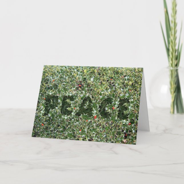 Cartão de saudação da Paz Holly no Natal (Frente)