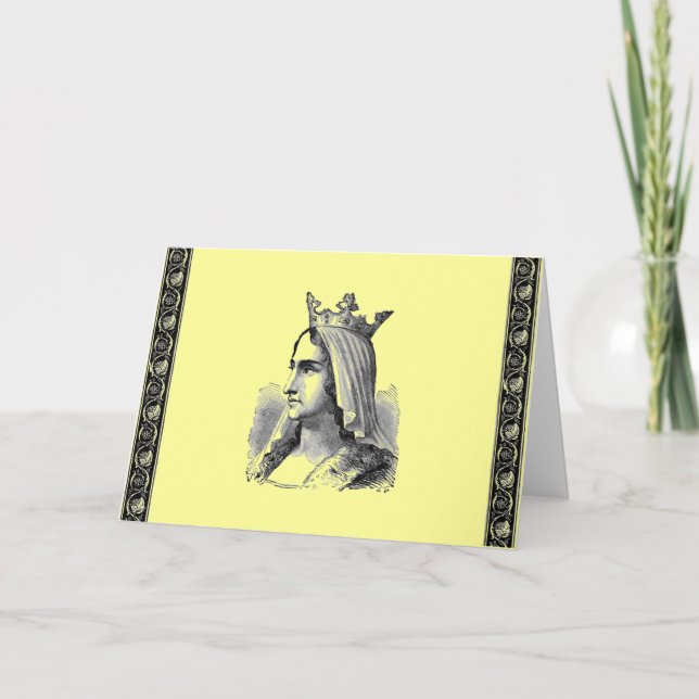 Cartão de Saudação da Rainha Medieval (Frente)