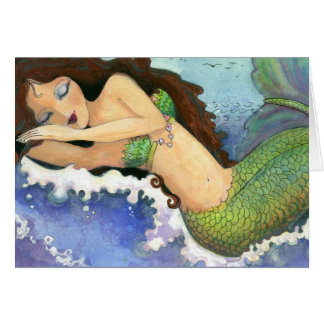 Cartão de saudação da Sereia Adormecida (5" x 7")
