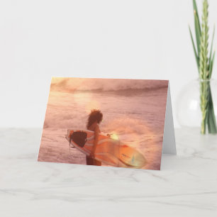 Cartão de Saudação da Surfer Girl