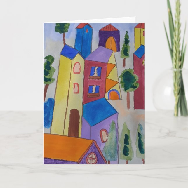 Cartão de saudação da vila abstrato Summer (Frente)