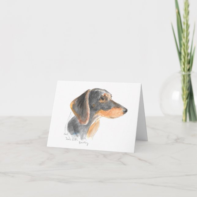 Cartão de Saudação Dachshund "Bentley" (Frente)