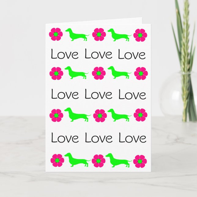 Cartão de Saudação Dachshund Em Qualquer Ocasião (Frente)