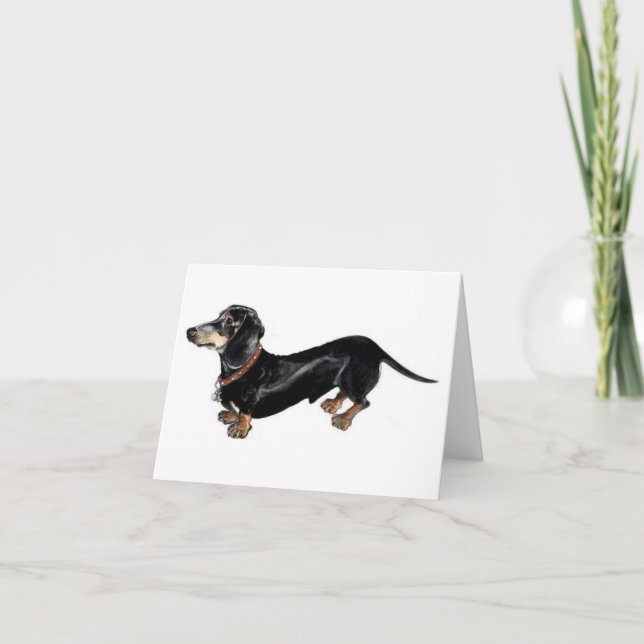 cartão de saudação dachshund 'long dog' (Frente)