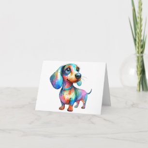 Cartão de Saudação Dachshund Multicolorido