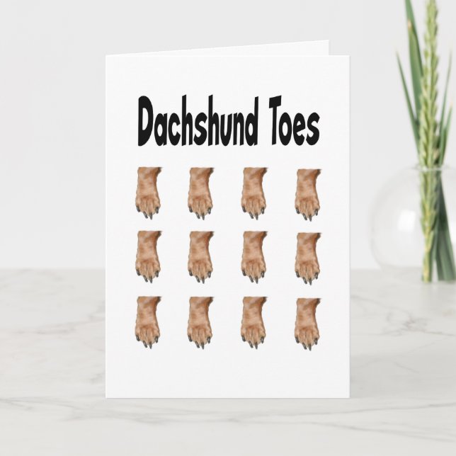 Cartão de Saudação Dachshund Toes (Frente)