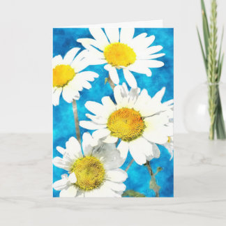 Cartão de Saudação Daisy em aquarela