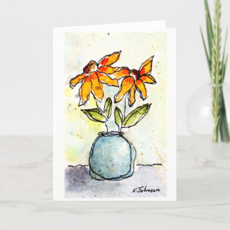 Cartão de Saudação das Flores Amarelas