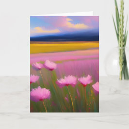 Cartão de Saudação das Flores Rosa bonito