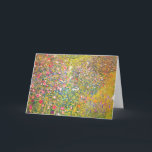 Cartão de Saudação das Flores Rosa Gustav Klimt<br><div class="desc">Cartão de saudação Gustav Klimt Pink Flowers. Petróleo na canvas de 1900. Uma das pinturas paisagísticas mais belas de Klimt, o Jardim das Flores Rosa ou a Paisagem Horticultural Italiana, apresenta um jardim em expansão na mistura única de maneirismos impressionistas, expressionistas e de arte de Nouveau, de Klimt. O trabalho...</div>