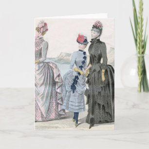 Cartão de Saudação das Mulheres Vitorianas Frances