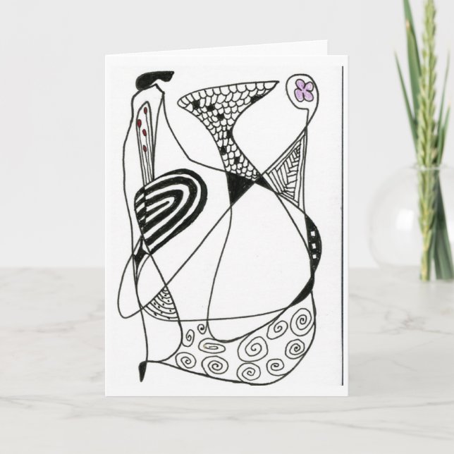 Cartão de saudação de Abstrato-arte "Dancing Hen" (Frente)