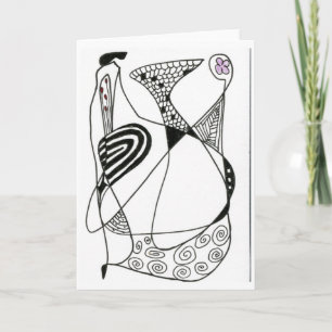 Cartão de saudação de Abstrato-arte "Dancing Hen"