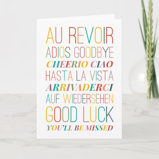 Cartão de Saudação de Adeus Dobrado (Frente)