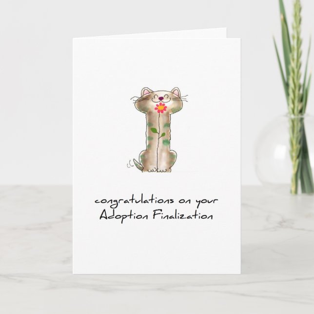 cartão de saudação de adoção (Frente)
