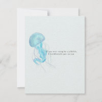 Cartão de saudação de águas-vivas bonito e engraça