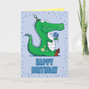 Cartão de Saudação de Aligator Birthday
