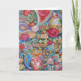 Cartão de Saudação de Amor Boho Paisley