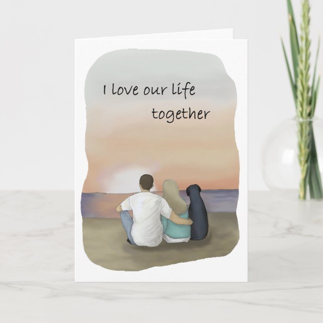 cartão de saudação de amor cachorro; cartão de Lab (Frente)