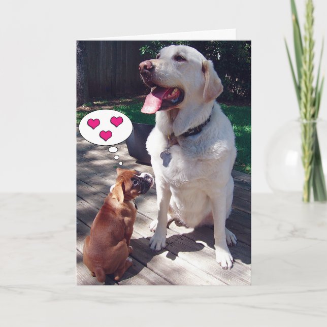 Cartão de Saudação de Amor (com Cães) (Frente)