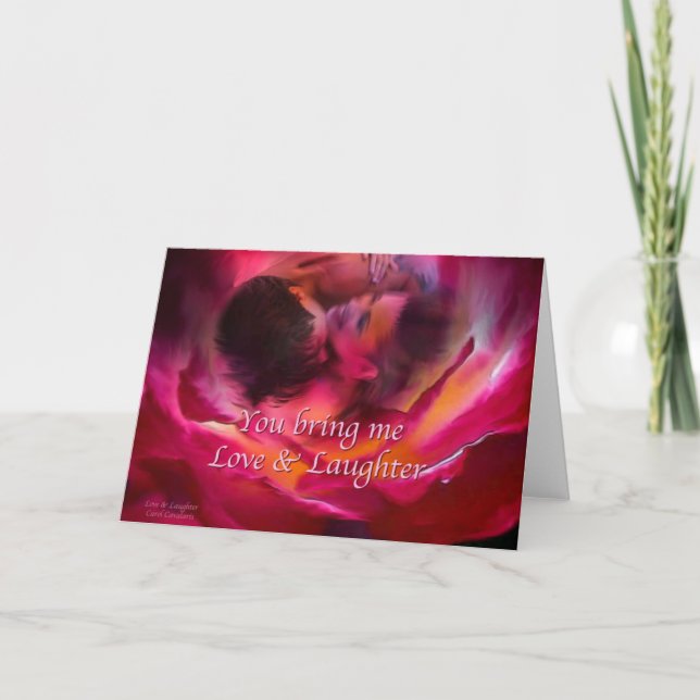 Cartão de saudação de amor e riso (Frente)
