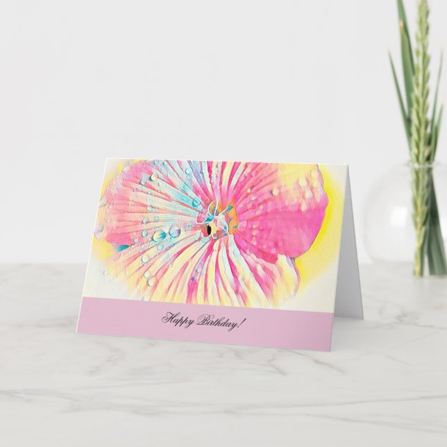 Cartão de Saudação de Aniversário com Petunia e La (Frente)