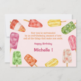 Cartão de Saudação de Aniversário de Picolé de Águ