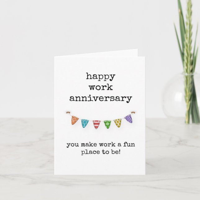 Cartão de Saudação de Aniversário de Trabalho Feli (Frente)