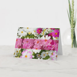 Cartão de Saudação de Aniversário do Cosmos Flower