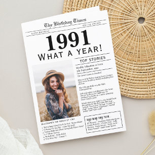 Cartão de saudação de aniversário do jornal de 199