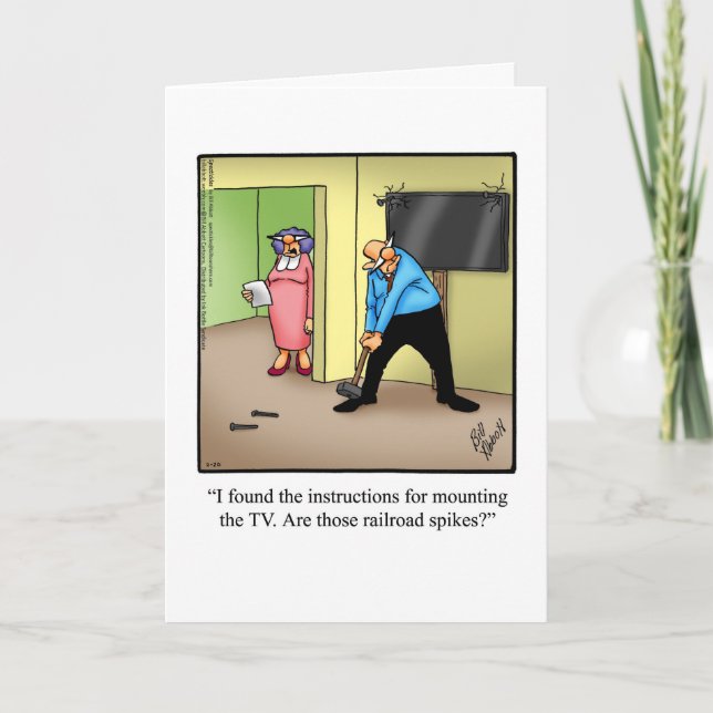 Cartão de Saudação de Aniversário Engraçado para E (Frente)