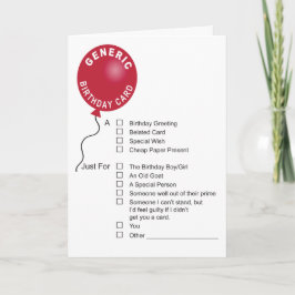 Cartão de Saudação de Aniversário Genérico