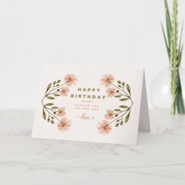 Cartão de Saudação de Aniversário Moderno e Feliz (Frente)