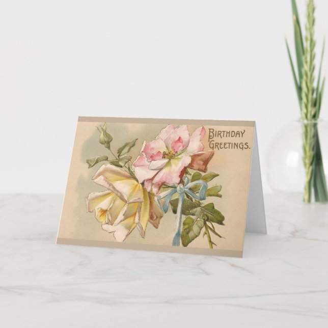 Cartão de Saudação de Aniversário para Rosas Vitor (Frente)