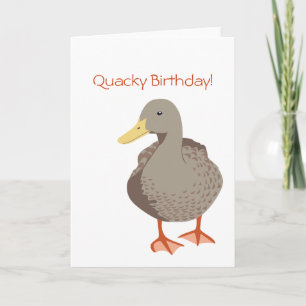 Cartão de Saudação de Aniversário Quacky