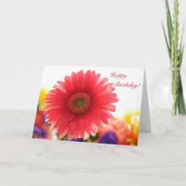 Cartão de Saudação de Aniversário Red Gerber Daisy