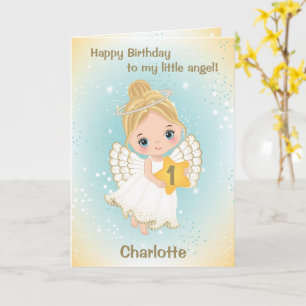 Cartão de Saudação de Anjo Bonito, Cute, De Um Ano