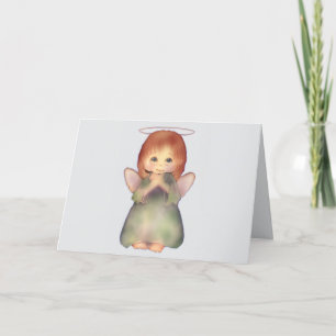 Cartão de Saudação de Anjo de Oração Bonita