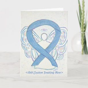 Cartão de Saudação de Anjo Denim Ribbon