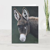 Cartão de Saudação de Arte Animal Donkey