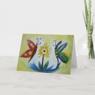 Cartão de Saudação de Arte de Desenho de Borboleta