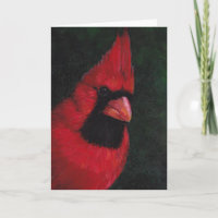 Cartão de Saudação de Arte de Pássaro Vermelho