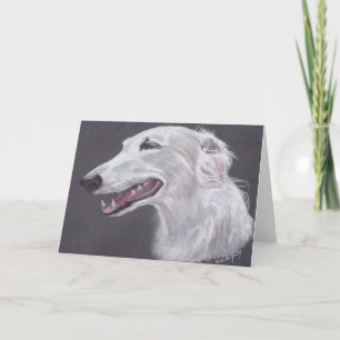 Cartão de Saudação de Arte do Cão de Lobo Russo