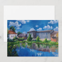 Cartão de Saudação de Arte do Lago da Paisagem Rur