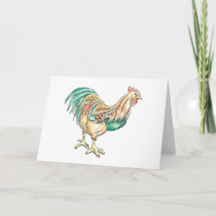 Cartão de Saudação de Arte Rooster
