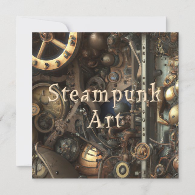 Cartão de Saudação de Arte Steampunk (Frente)