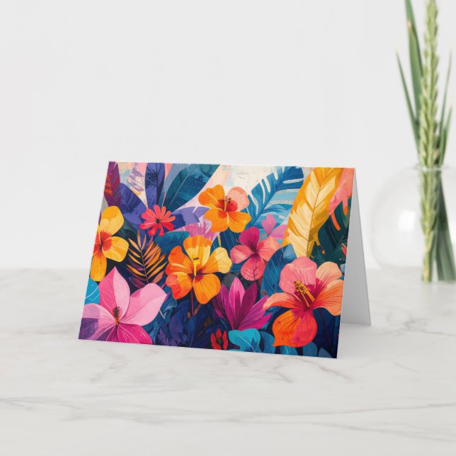Cartão de saudação de arte tropical (Frente)
